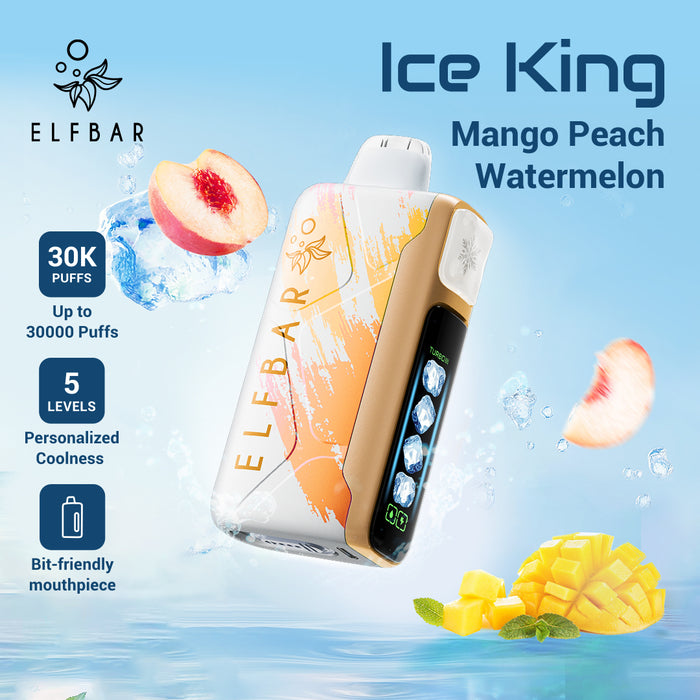 <tc>ELFBAR Ice King Disposable Vape Mango Peach Watermelon
</tc>
