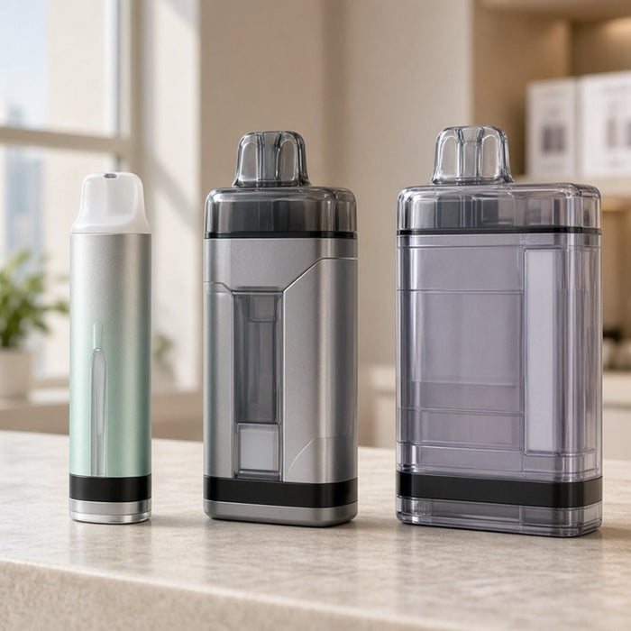Disposable vape puff count comparison 6000 10000 30000 ELFBAR devices lined up UAE