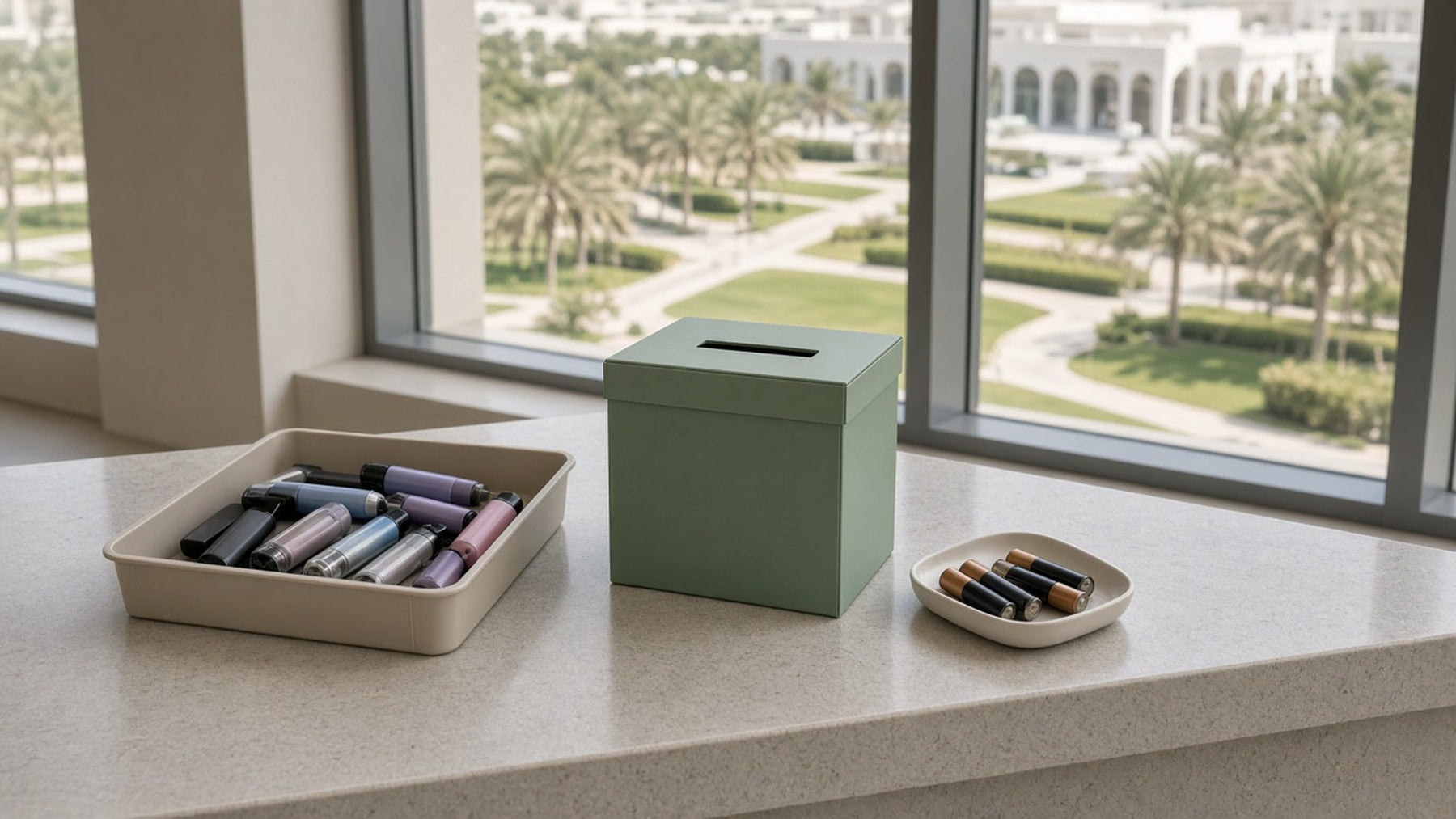 How to dispose of old disposable vapes UAE e-waste battery drop-off editorial photo