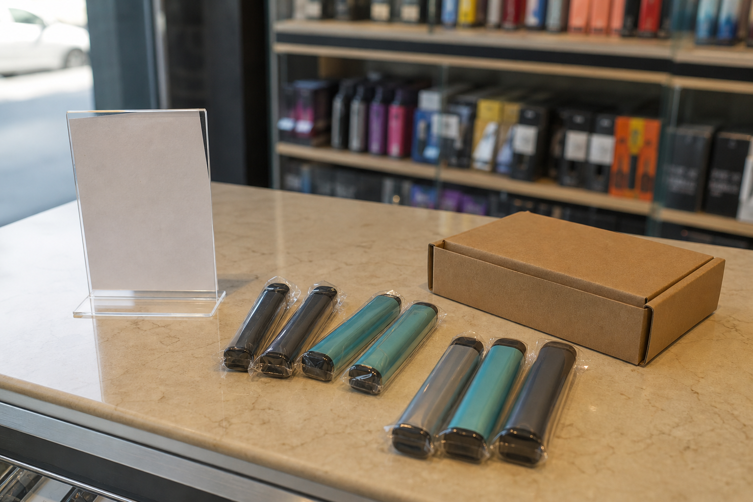 What is a disposable vape UAE beginner product photography of sealed disposable devices