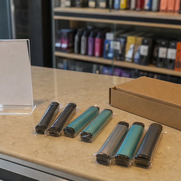 What is a disposable vape UAE beginner product photography of sealed disposable devices