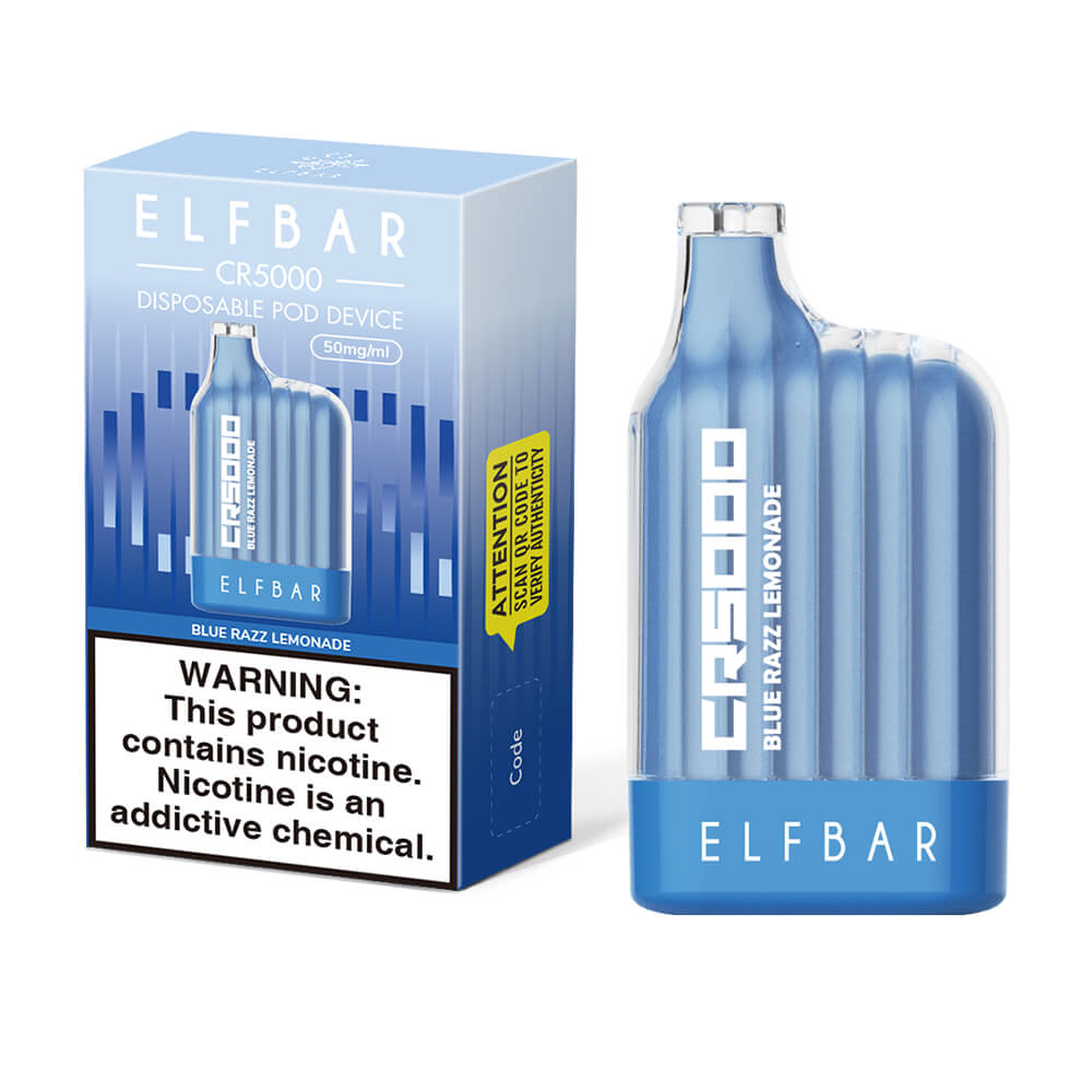ELFBAR CR5000 Disposable Vape Blue Razz Best Flavor ELFBAR