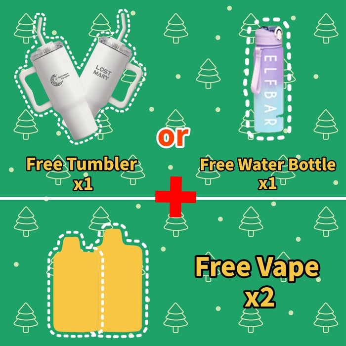 Free vape x2 + Free Water Bottle /Free Tumble x1