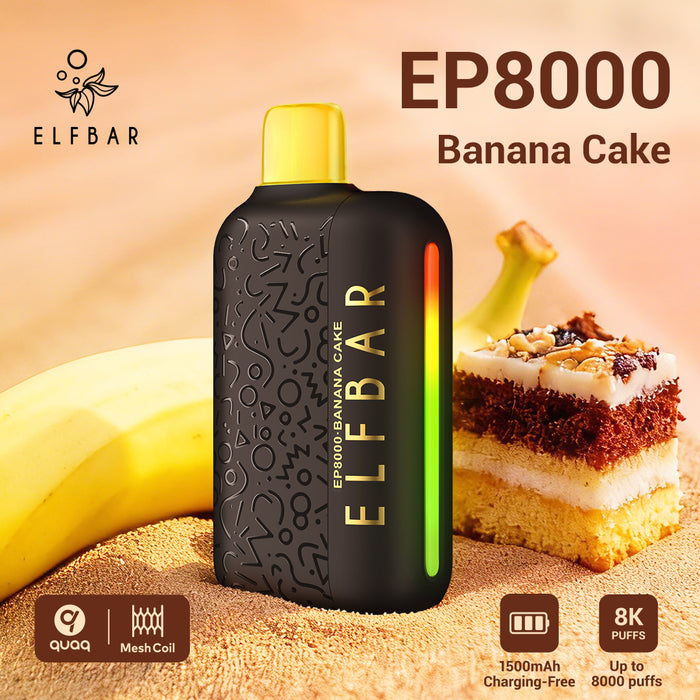 ELFBAR EP8000 2% فيب للاستعمال مرة واحدة (جميع النكهات)