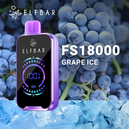 ELFBAR Disposable Vape FS18000 Grape Ice New 2024