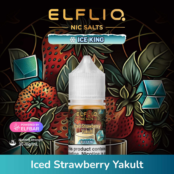 ELFLIQ Nic Salt Nic Salt E-Liquid 30mg Iced Strawberry Yakult 1Pack (10 PCs)