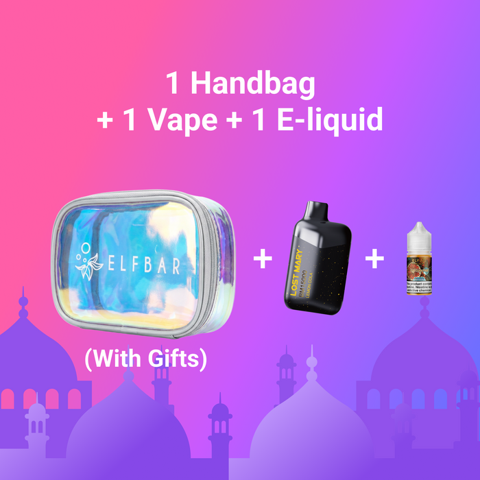 Gift Box 3 - ELFBAR Handbag x1  + Free Vape x1 + E-liquid x1