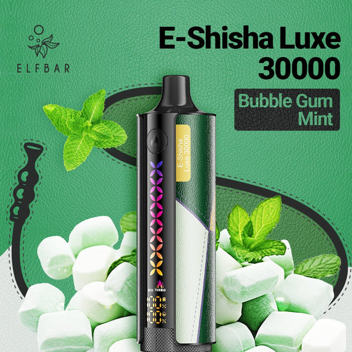 ELFBAR E-Shisha Luxe 30K Disposable Vape 5mg Bubble Gum Mint 1Pack (10 PCs)
