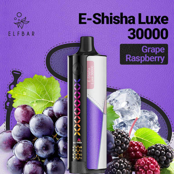E-SHISHA LUXE 30000 Disposable Vape Grape Raspberry — ELFBAR