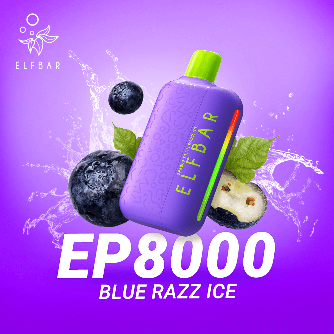 ELFBAR EP8000 Disposable Vape Blue Razz Ice ELFBAR EP8000 Disposable Vape Blue Razz Ice