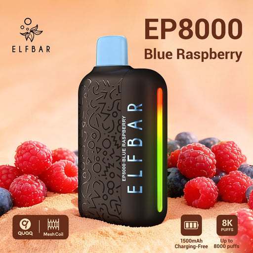 ELFBAR EP8000 8K Disposable Vape 2% Blue Raspberry 1Pack (10 PCs)