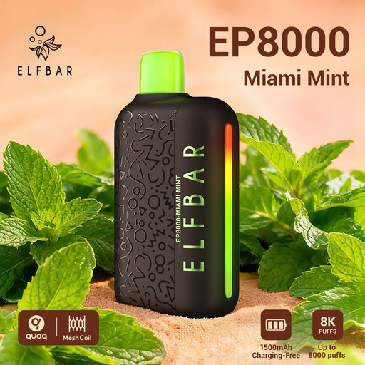 ELFBAR EP8000 Black Gold Version Miami Mint 1Pc