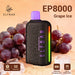 ELFBAR EP8000 Black Gold 8K Disposable Vape 5% Grape Ice 1Pack (10 PCs)