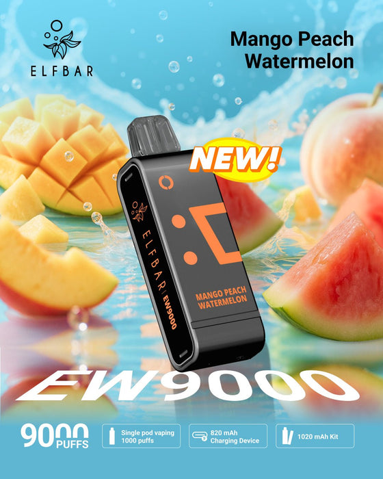 ELFBAR EW9000 Prefilled Pod Vape 5% Mango Peach Watermelon 1Pack (10 PCs)