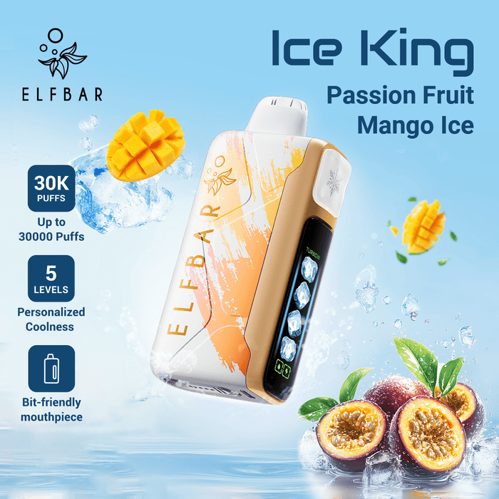 ELFBAR Ice King Disposable Vape Passion Fruit Mango Ice ELFBAR Ice King Disposable Vape Passion Fruit Mango Ice