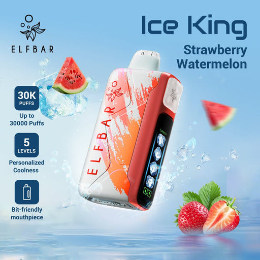 ELFBAR Ice King 30K Disposable Vape Strawberry Watermelon 1Pack (10 PCs)