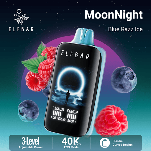 ELFBAR MoonNight 40K Disposable Vape Blue Razz Ice 1Pack (10 PCs)