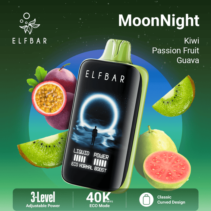 ELFBAR MoonNight 40K Disposable Vape Kiwi Passion Fruit Guava 1Pack (10 PCs)