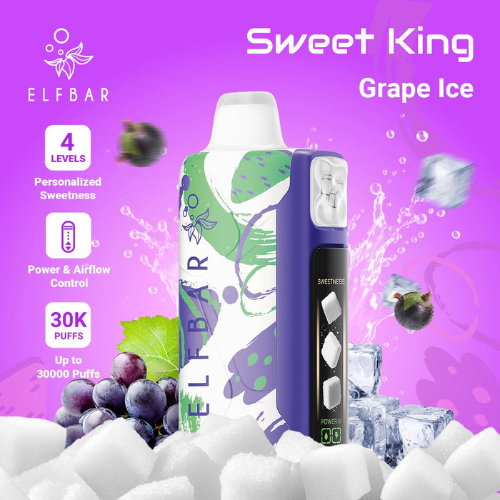 ELFBAR Sweet King 30K Disposable Vape Grape Ice 1Pack (10 PCs)