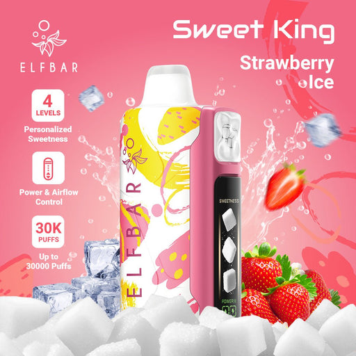 ELFBAR Sweet King 30K Disposable Vape Strawberry Ice 1Pack (10 PCs)