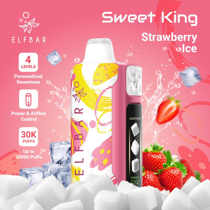 ELFBAR Sweet King 30K Disposable Vape Strawberry Ice 1Pack (10 PCs)