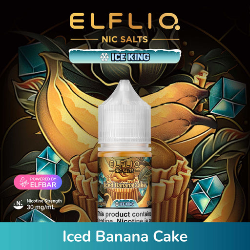 ELFLIQ Nic Salt Nic Salt E-Liquid 30mg Iced Banana Cake 1Pack (10 PCs)