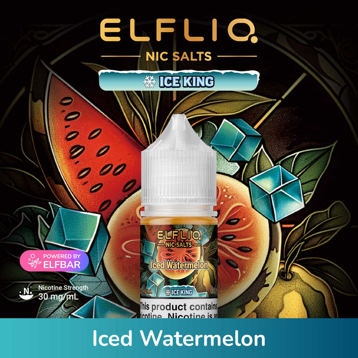ELFLIQ Nic Salt Nic Salt E-Liquid 30mg Iced Watermelon 1Pack (10 PCs)