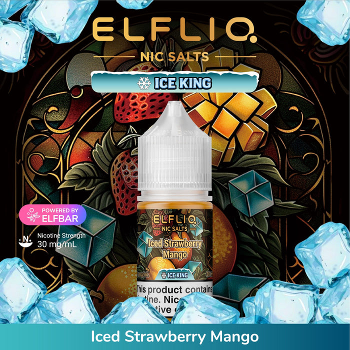 ELFLIQ Nic Salt Nic Salt E-Liquid 30mg Iced Strawberry Mango 1Pack (10 PCs)