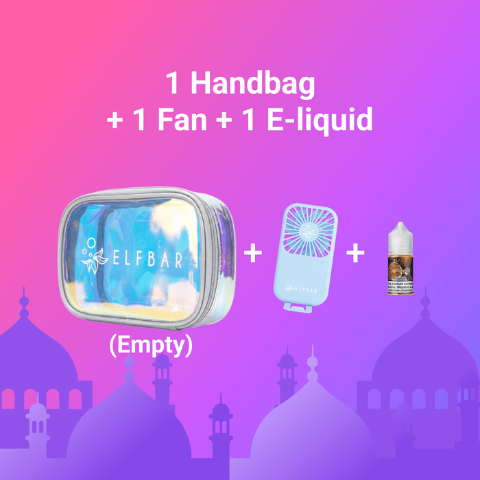 Gift Box 2 - ELFBAR Handbag x1 + Portable Fan x1 + E - liquid x1 - ELFBAR