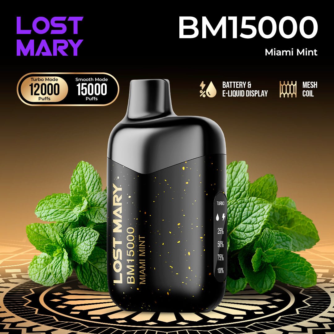 lost mary miami mint vape juice BM15000 Disposable — ELFBAR mighty mint Select Flavor ::Virginia Tobacco Best CBD Vape Pen
