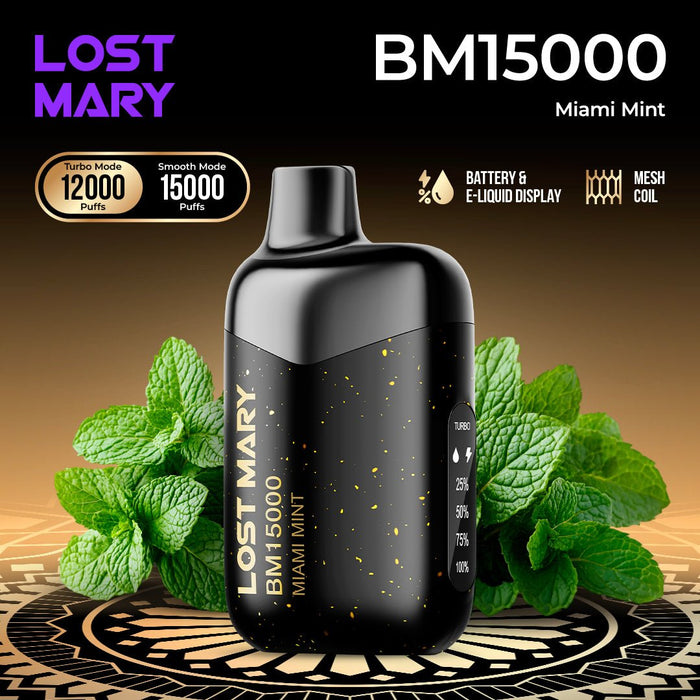 LOST MARY BM15000 Disposable Vape Miami Mint ELFBAR LOST MARY BM15000 Disposable Vape Miami Mint ELFBAR