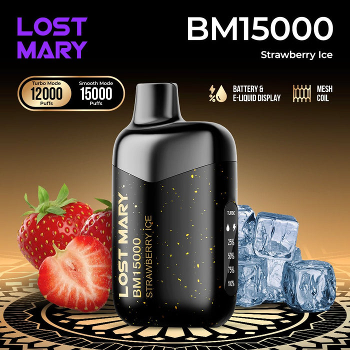 LOST MARY BM15000 15K Disposable Vape Strawberry Ice 1Pack (10 PCs)
