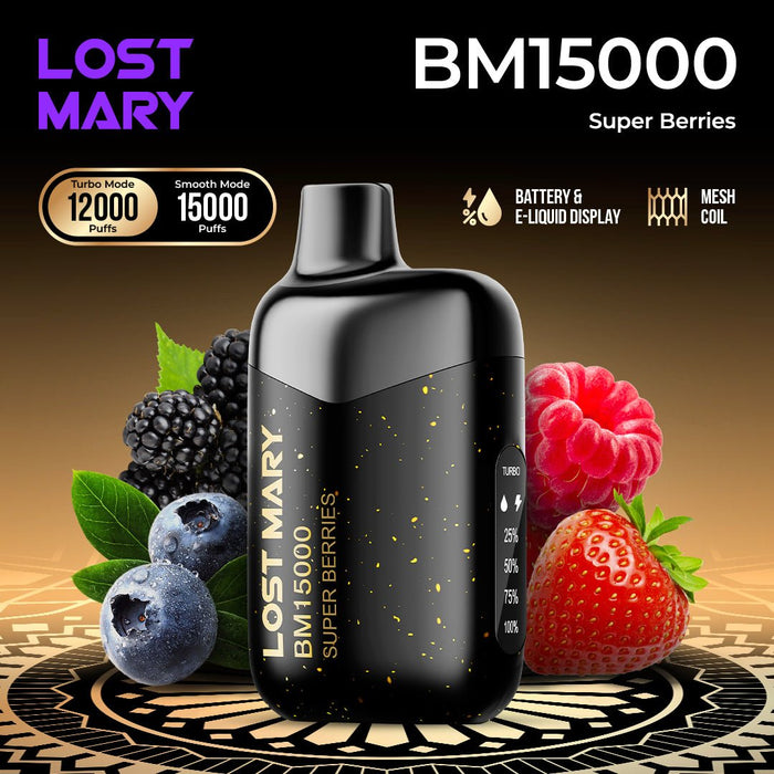 LOST MARY BM15000 15K Disposable Vape 2% Super Berries 1Pack (10 PCs)