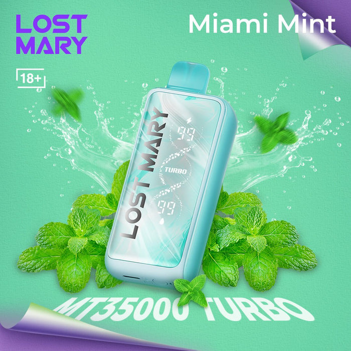 LOST MARY MT35000 TURBO Disposable Vape Miami Mint ELFBAR LOST MARY MT35000 TURBO Disposable Vape Miami Mint ELFBAR